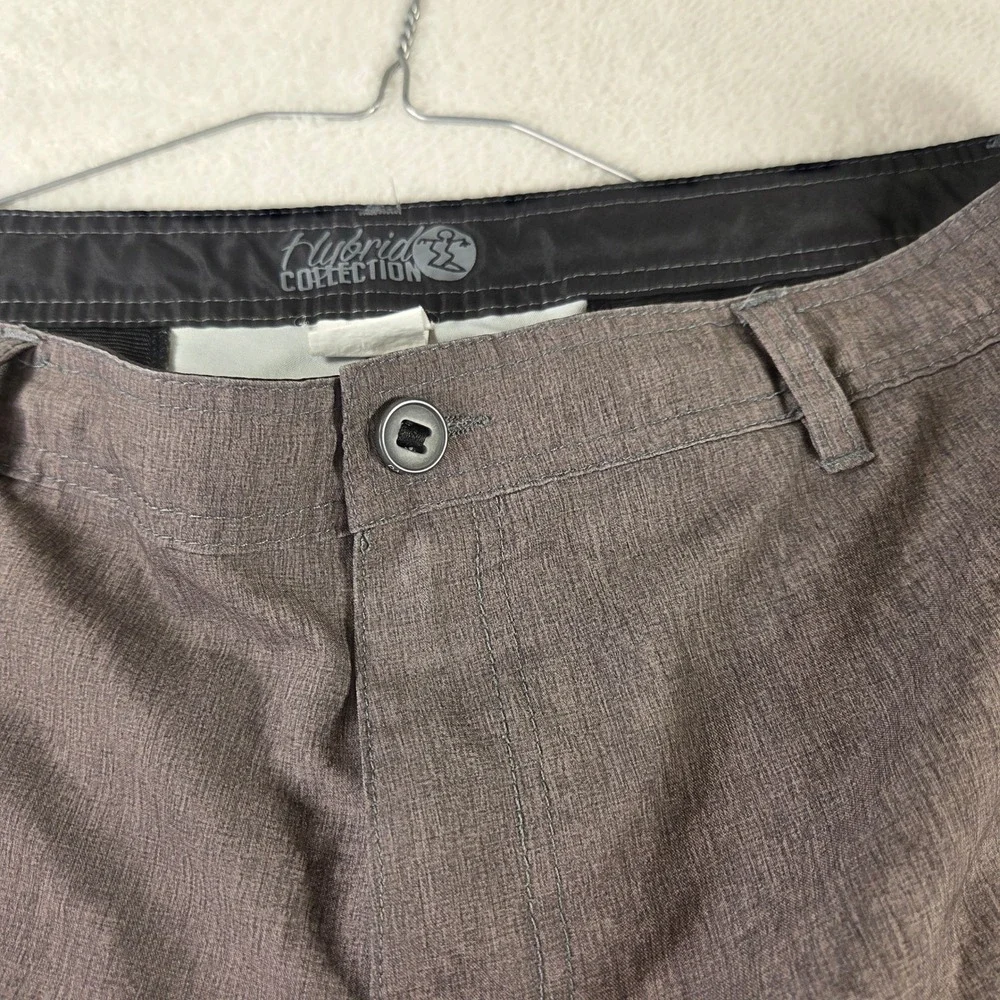 Da Hui Hybrid Collection Shorts Mens 38 Brown Heathered Stretch Board Shorts